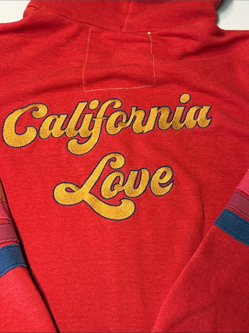 RARE VTG Aviator Nation California Love Full Zip Hoodie 5 Stripes Multi Red szM - Picture 2 of 8
